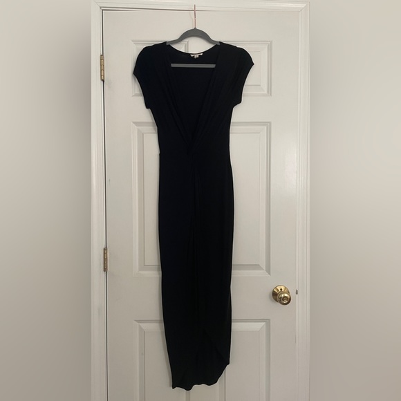 Black Jersey Twist-Front Dress - Picture 3 of 7